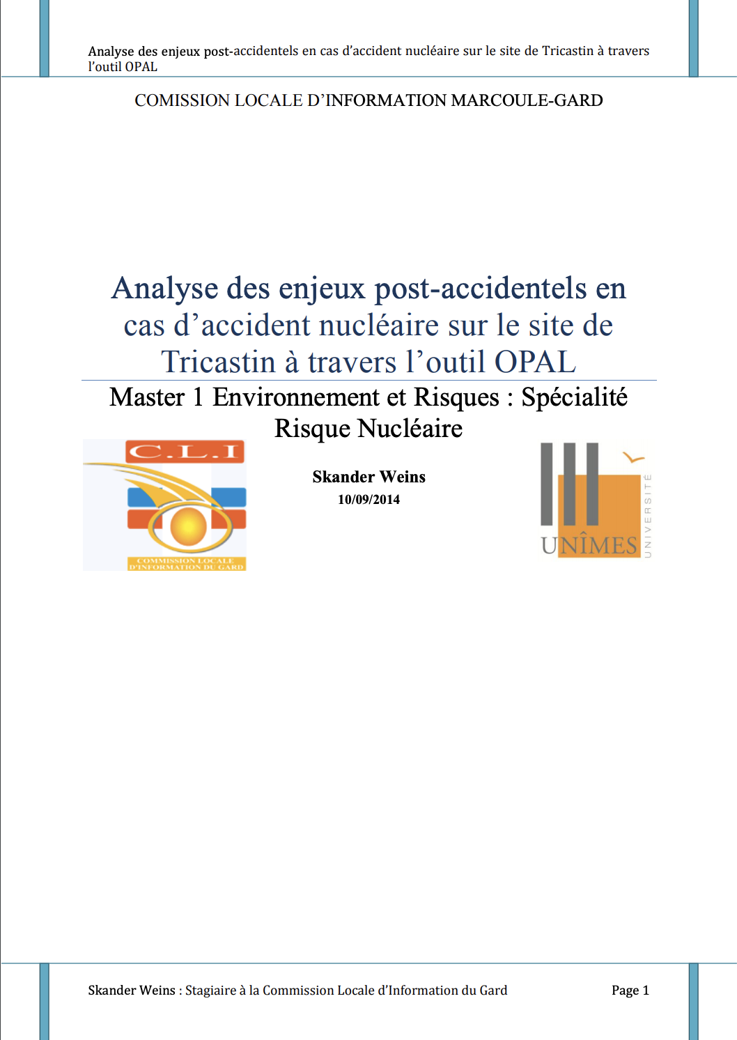 Analyse des enjeux post-accidentels