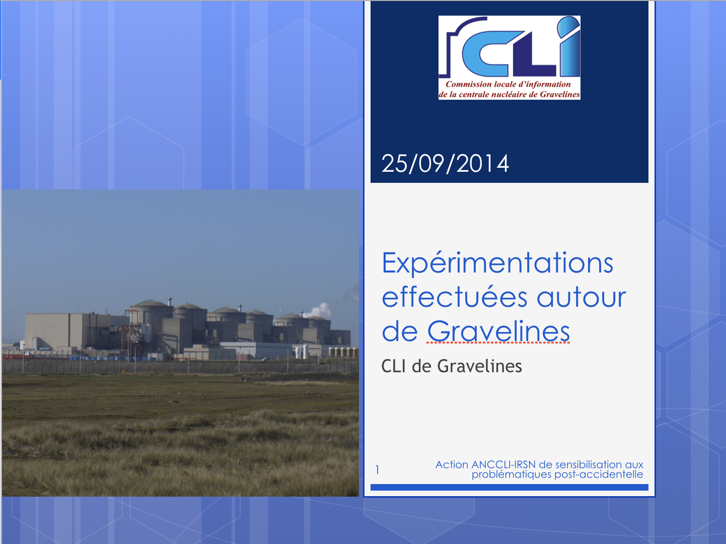 présentation et vidéo de l’intervention de la CLI de Gravelines lors du séminaire ANCCLI-IRSN