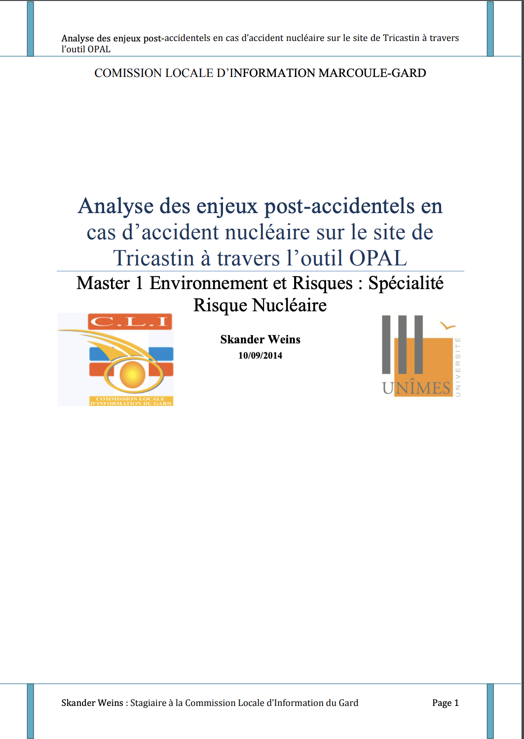 Analyse des enjeux post-accidentels